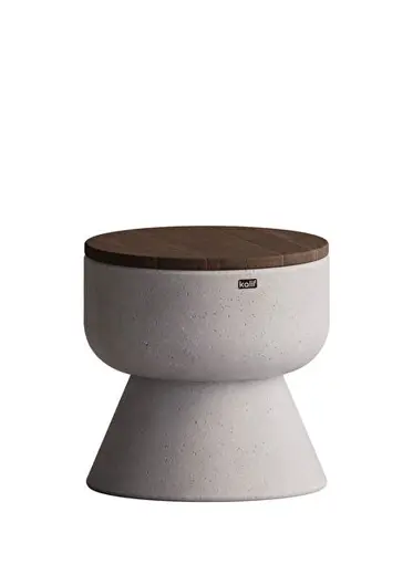 Rusa Beyaz Beton Tabure