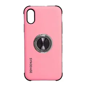 SyncCase iPhone X - XS Uyumlu Darbeye Dayanıklı Açık Pembe Telefon Kılıfı