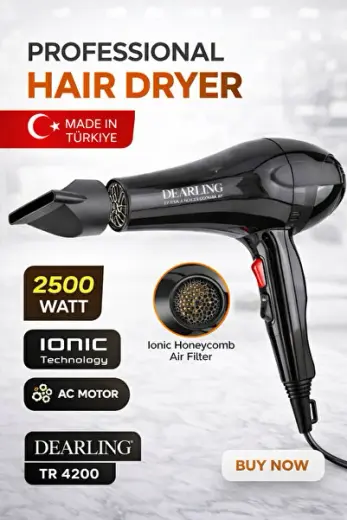 Profesyonel 4200 Saç Kurutma 2500 W Fön Makinesi Saç Düzleştirici (2 YIL GARANTİLİ)