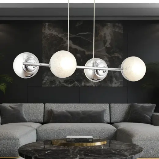 Apliqa Berca 4lü Krom Avi̇ze Modern Mutfak Yemek Masası Üstü Yatak Odası Salon Avize