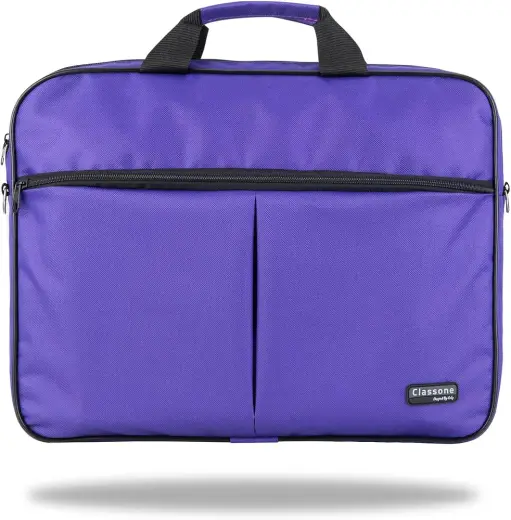 Classone WTX303 WTXpro Serisi 15.6 inch Uyumlu Su Geçirmez Kumaş Macbook, Laptop, Notebook El Çantası- Mor