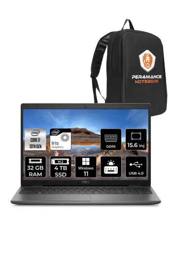 DELL Latitude 3550 i7 1355U 32 GB 4 TB SSD 15.6'' FHD W11H Dizüstü Bilgisayar & PER4 ÇANTA