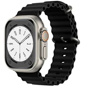 Preo Ocean Watch Band 42 44 45 49 MM Siyah Akıllı Saat Kordonu