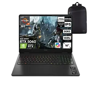 HP Omen Ryzen AI 9-365 32-GBDDR5 1 TBSSD RTX5060 (8GB-GDDR7) 16 inç WUXGA 2K Freedos + HMF Sırt Çantası C12CPEAHMF1