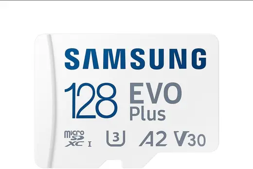 Samsung EVO Plus microSDXC Hafıza Kartı 128 GB, 160 MB/s, U3, V30, A2, ‎MB-MC128SA/TR (2024 Serisi) Beyaz
