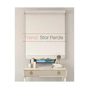 Trend Stor Perde Ekru Etek Dilimli Zebra Stor Güneşlik Perde 190x260 cm