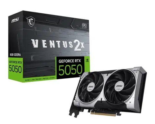 MSI GeForce RTX 5050 8GB VENTUS 2X OC GDDR6 128Bit DX12 Gaming (Oyuncu) Ekran Kartı