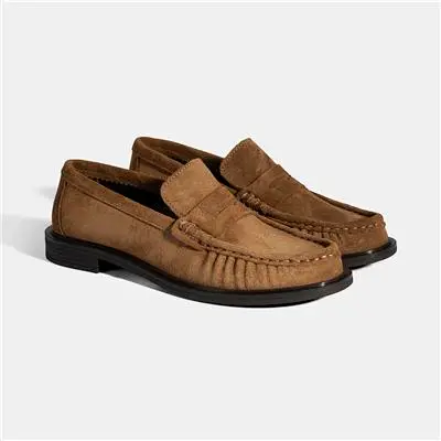 Kadın Taba Süet Deri Loafer