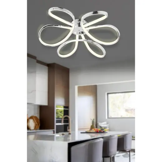 Apliqa Chalda Krom Plafonyer Modern Salon Led Avize