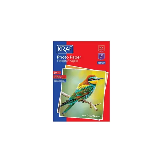 Kraf 2250 Parlak Fotoğraf Kağıdı A4 250G 20'li