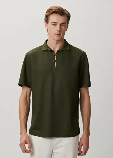 Cortez Haki Polo Yaka T-shirt